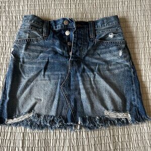 Madewell Rigid Denim A Line Distressed Mini Skirt Size 25